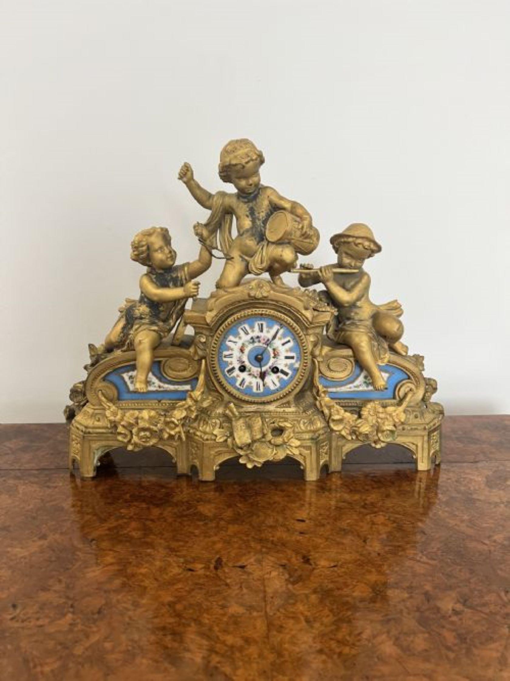 19th Century Quality antique Victorian Phillipe H. Mourey French mantle clock For Sale