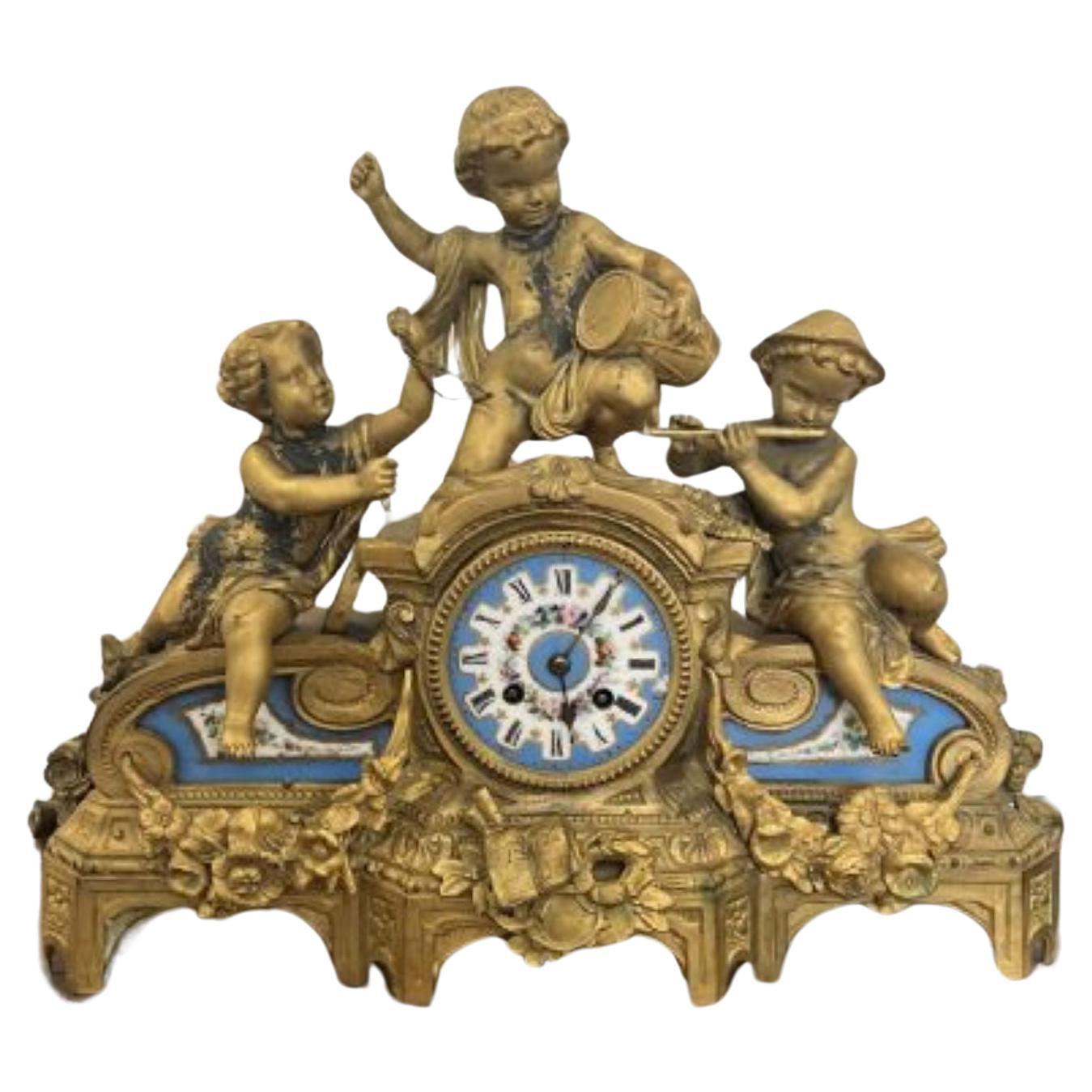 Quality antique Victorian Phillipe H. Mourey French mantle clock  For Sale