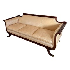 Quality Antique Victorian Regency Style Mahogany Carved Sofa Quality Antique Victorian Regency Style Mahogany Carved Sofa