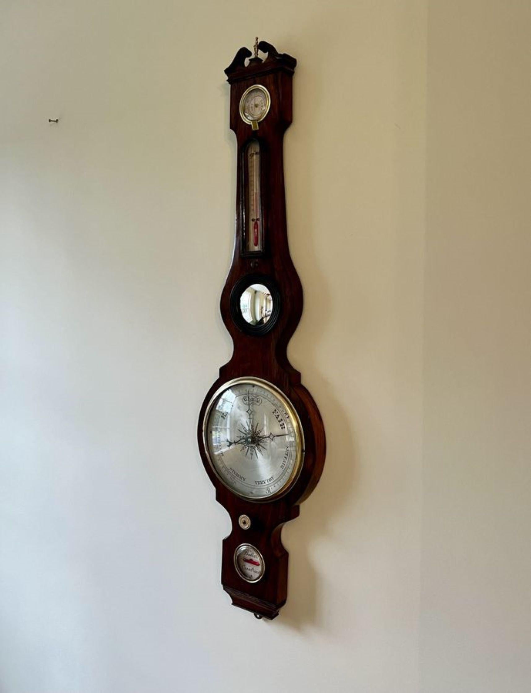Quality antique Victorian rosewood barometer by Ballard of Cranbrook In Good Condition For Sale In Ipswich, GB