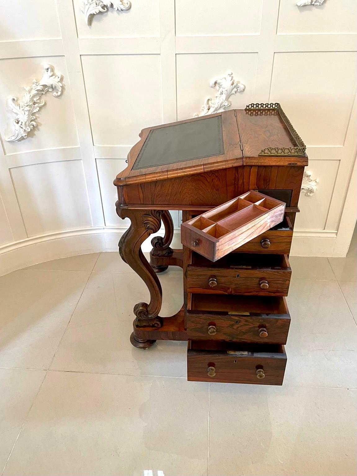 Quality Antique Victorian Rosewood Freestanding Davenport In Good Condition For Sale In Suffolk, GB