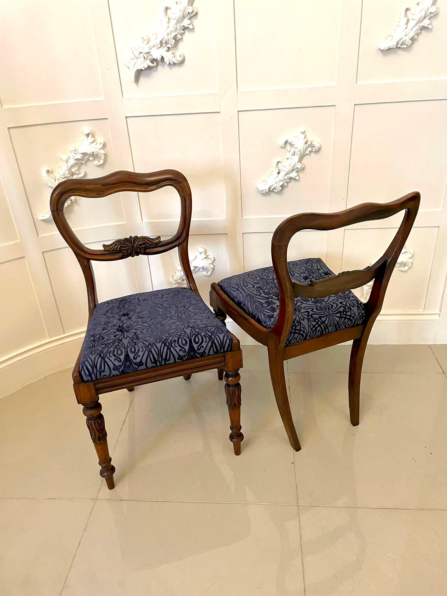 Quality Antique Victorian Rosewood Set of Four Dining Chairs 6