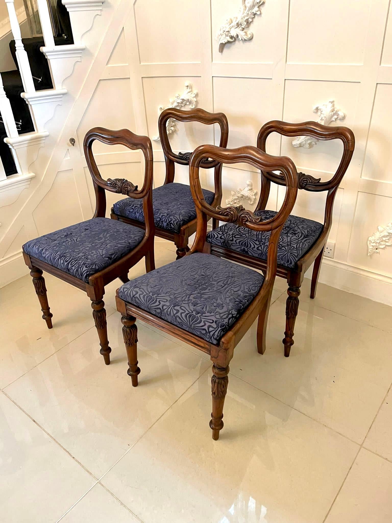 Quality Antique Victorian Rosewood Set of Four Dining Chairs 10