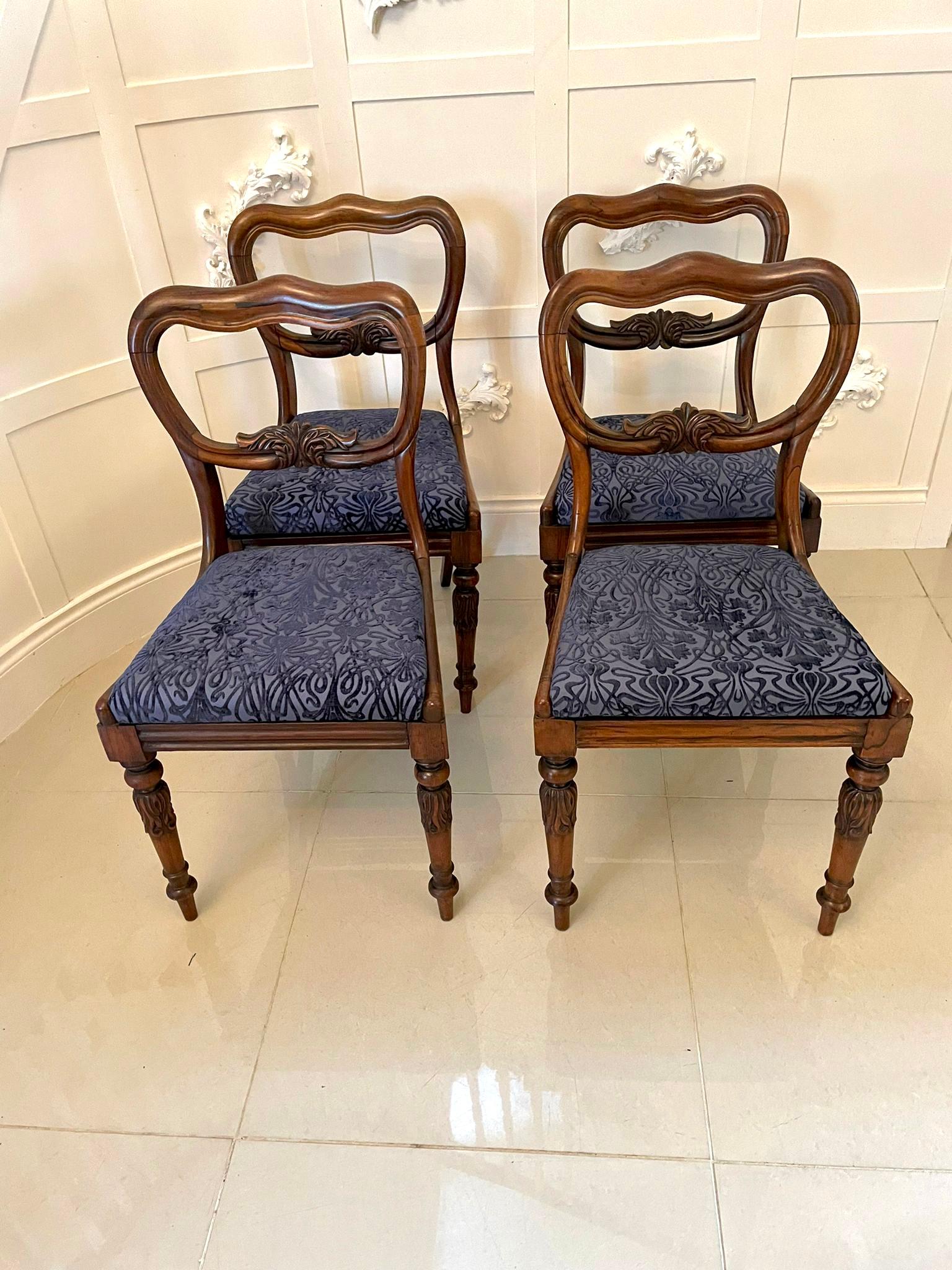Quality Antique Victorian Rosewood Set of Four Dining Chairs 3