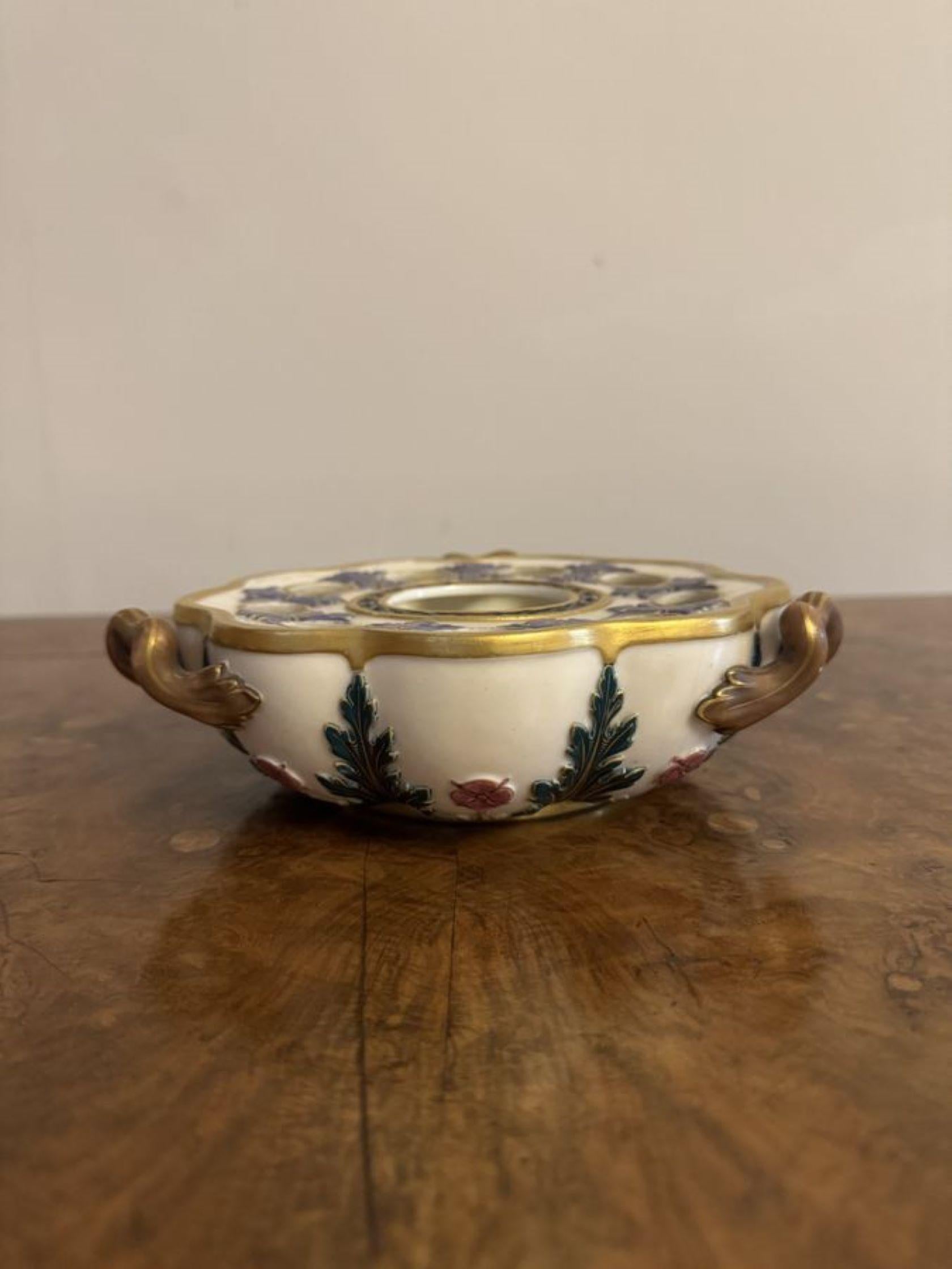 XIX secolo Antico portafiori vittoriano di qualità di Royal Worcester in vendita