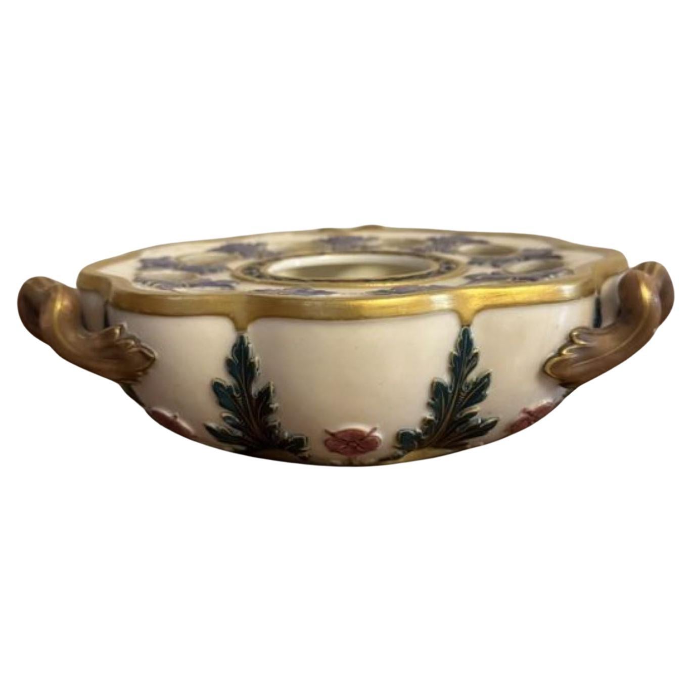 Antico portafiori vittoriano di qualità di Royal Worcester