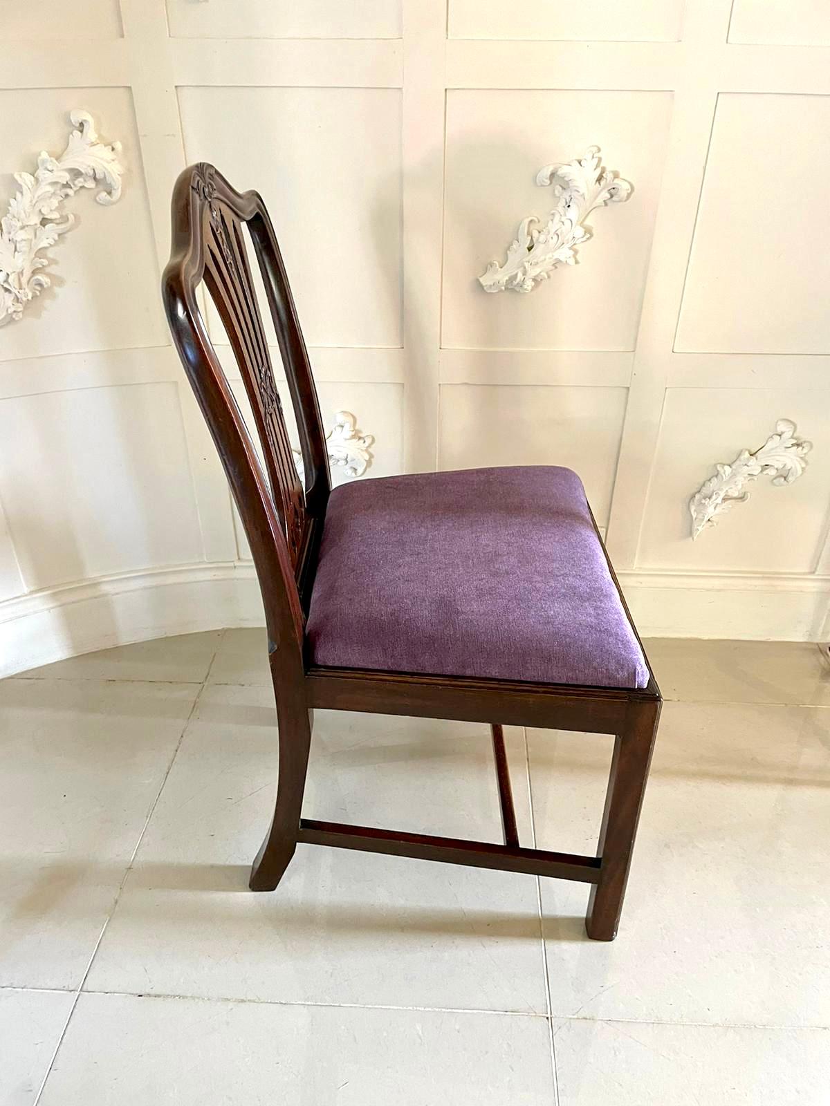 Quality Antique Victorian Set of Four Carved Mahogany Dining Chairs 3