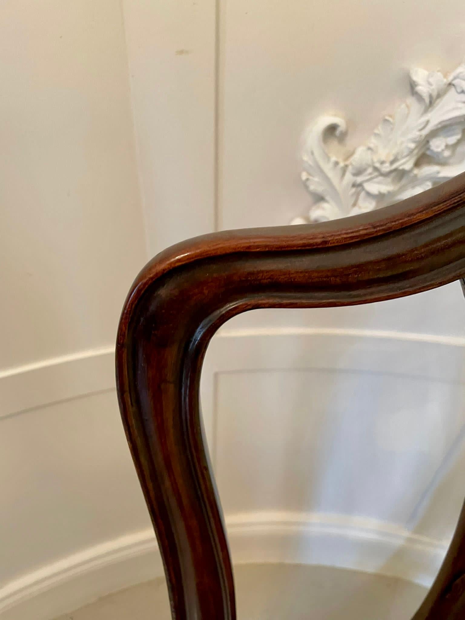 Quality Antique Victorian Set of Four Carved Mahogany Dining Chairs 4