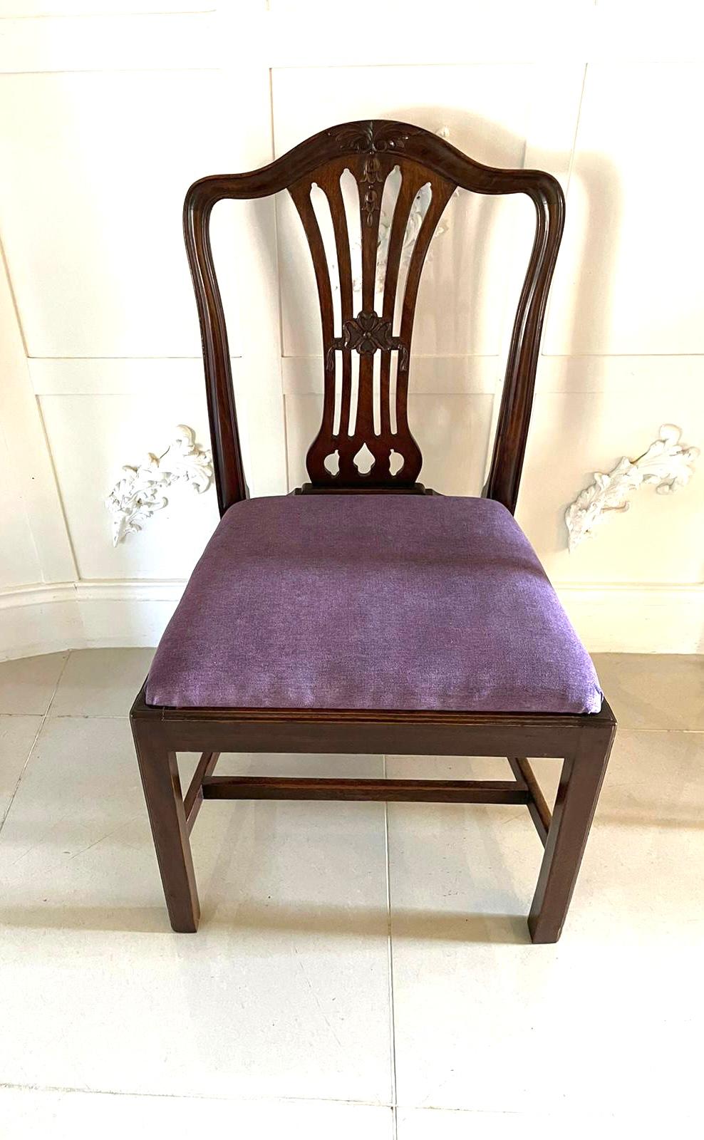 Quality Antique Victorian Set of Four Carved Mahogany Dining Chairs 1