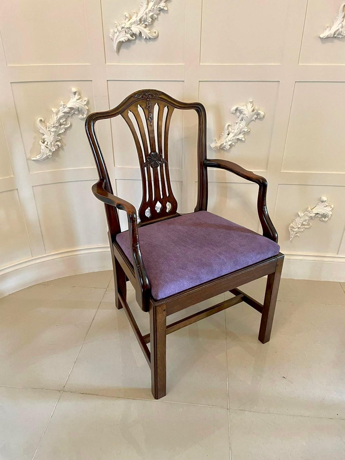 Quality Antique Victorian Set of Six Carved Mahogany Dining Chairs In Good Condition In Suffolk, GB