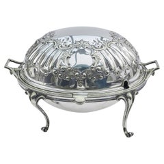 Quality Antique Victorian Silver Plated Revolving Warming Dish