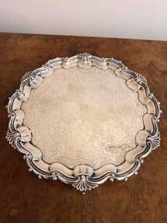 Vassoio antico vittoriano di qualità placcato in argento