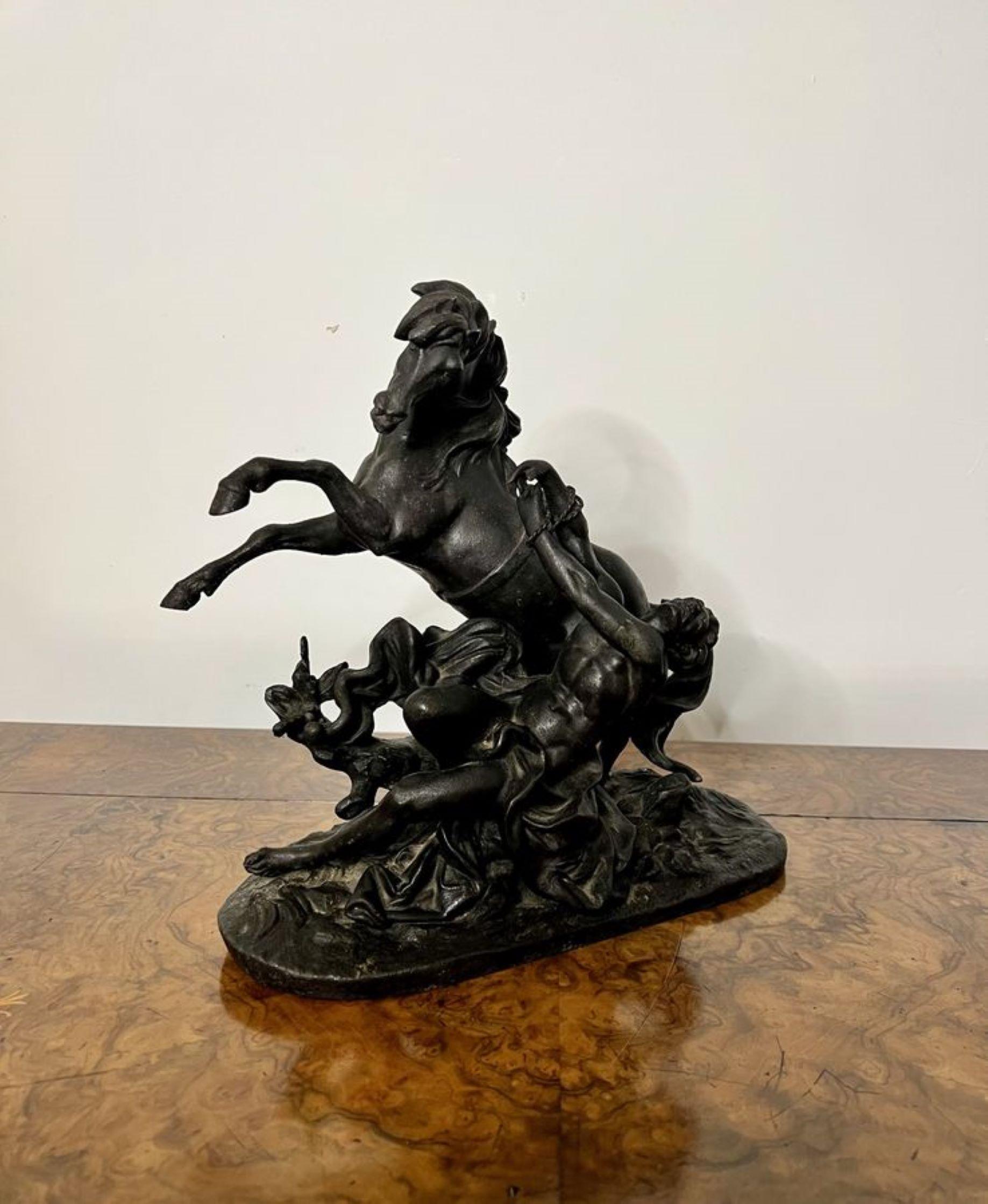Quality antique Victorian spelter figure  In Good Condition For Sale In Ipswich, GB