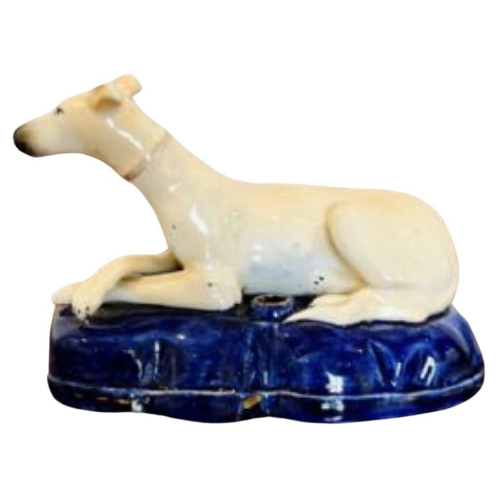 Quality Antique Victorian Staffordshire Greyhound  For Sale