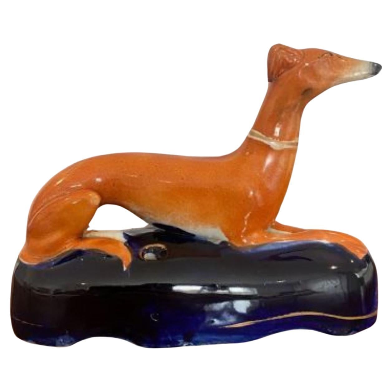 Quality Antique Victorian Staffordshire Greyhound For Sale