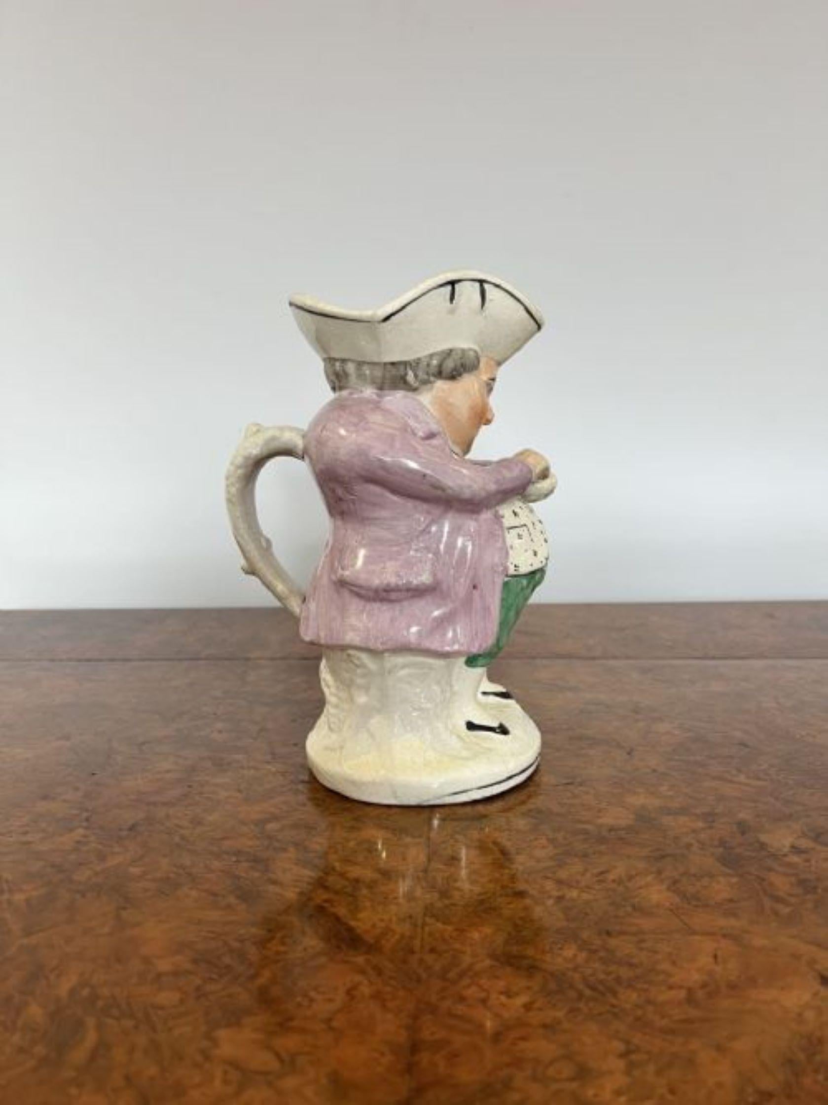 Ceramic Quality Antique Victorian Staffordshire toby jug of Mr Snuff For Sale