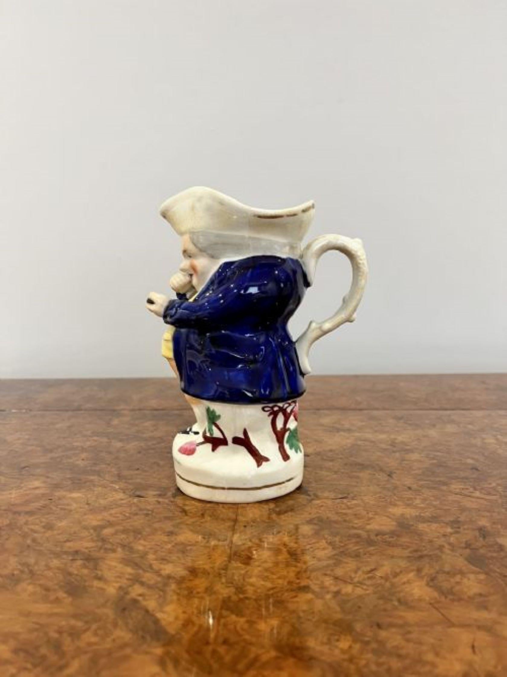 Ceramic Quality antique Victorian staffordshire toby jug of Mr Snuff  For Sale
