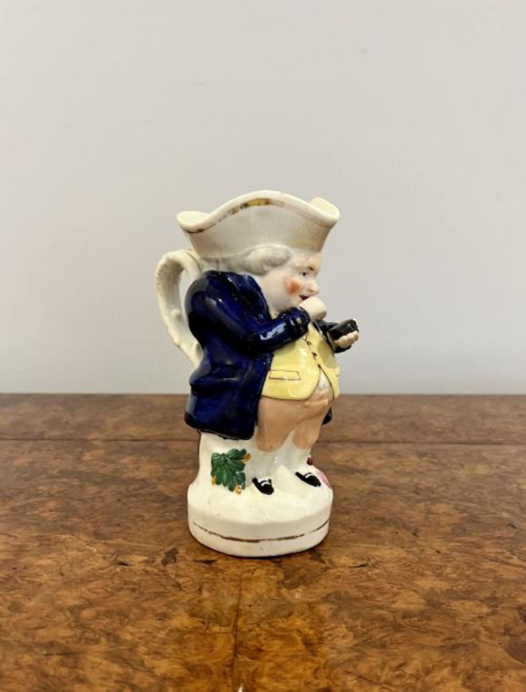 Quality antique Victorian staffordshire toby jug of Mr Snuff  For Sale 2