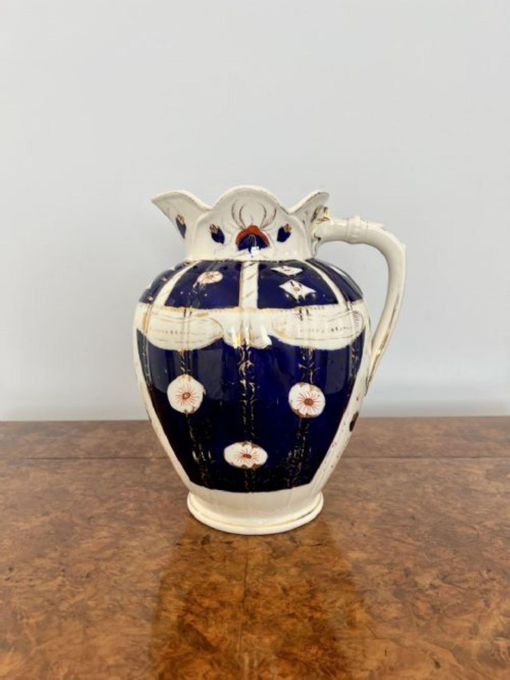 Quality antique Victorian unusual jug and bowl set  In Good Condition For Sale In Ipswich, GB