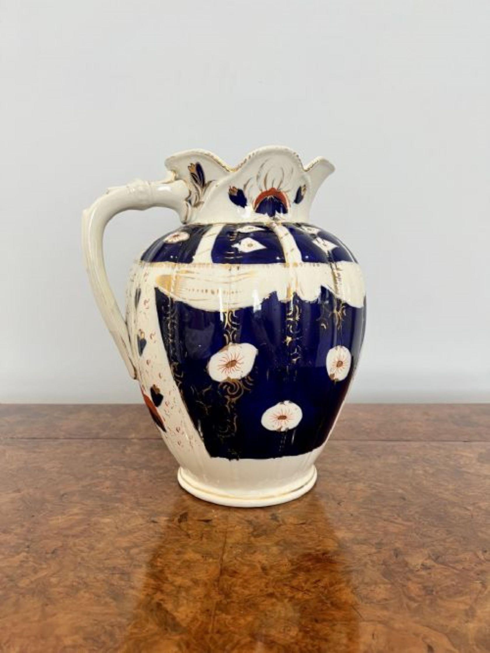 Quality antique Victorian unusual jug and bowl set  In Good Condition For Sale In Ipswich, GB