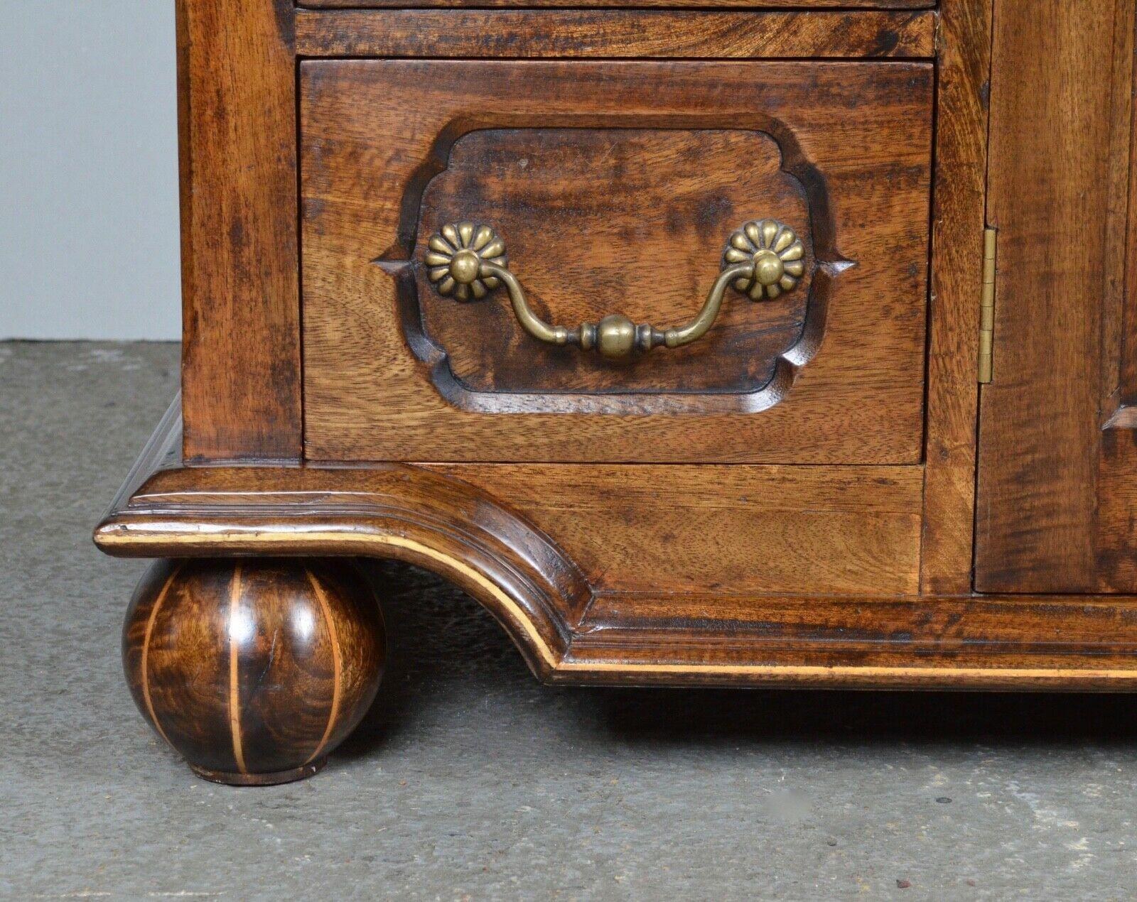 Quality Antique Walnut Parquetry Inlaid Hardwood Sideboard /Table&Ch Available For Sale 4