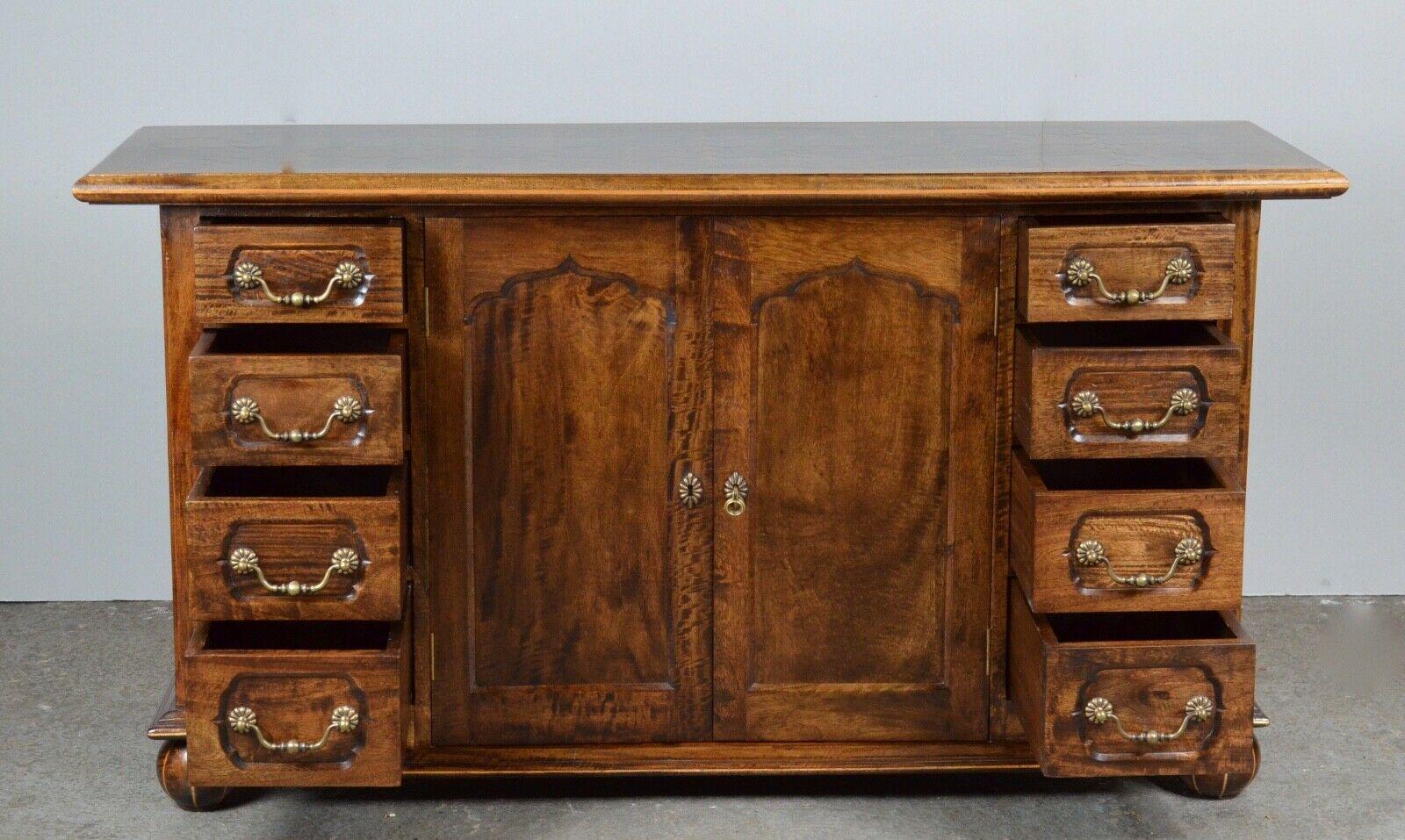 20th Century Quality Antique Walnut Parquetry Inlaid Hardwood Sideboard /Table&Ch Available For Sale