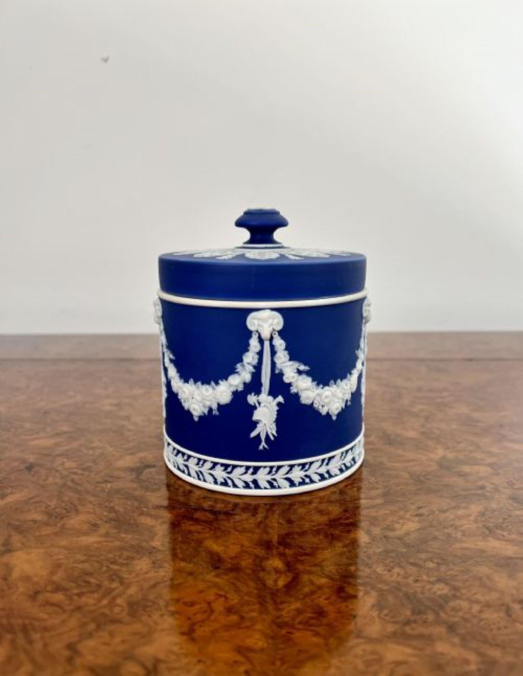 Victorian Quality antique Wedgwood jar and cover 