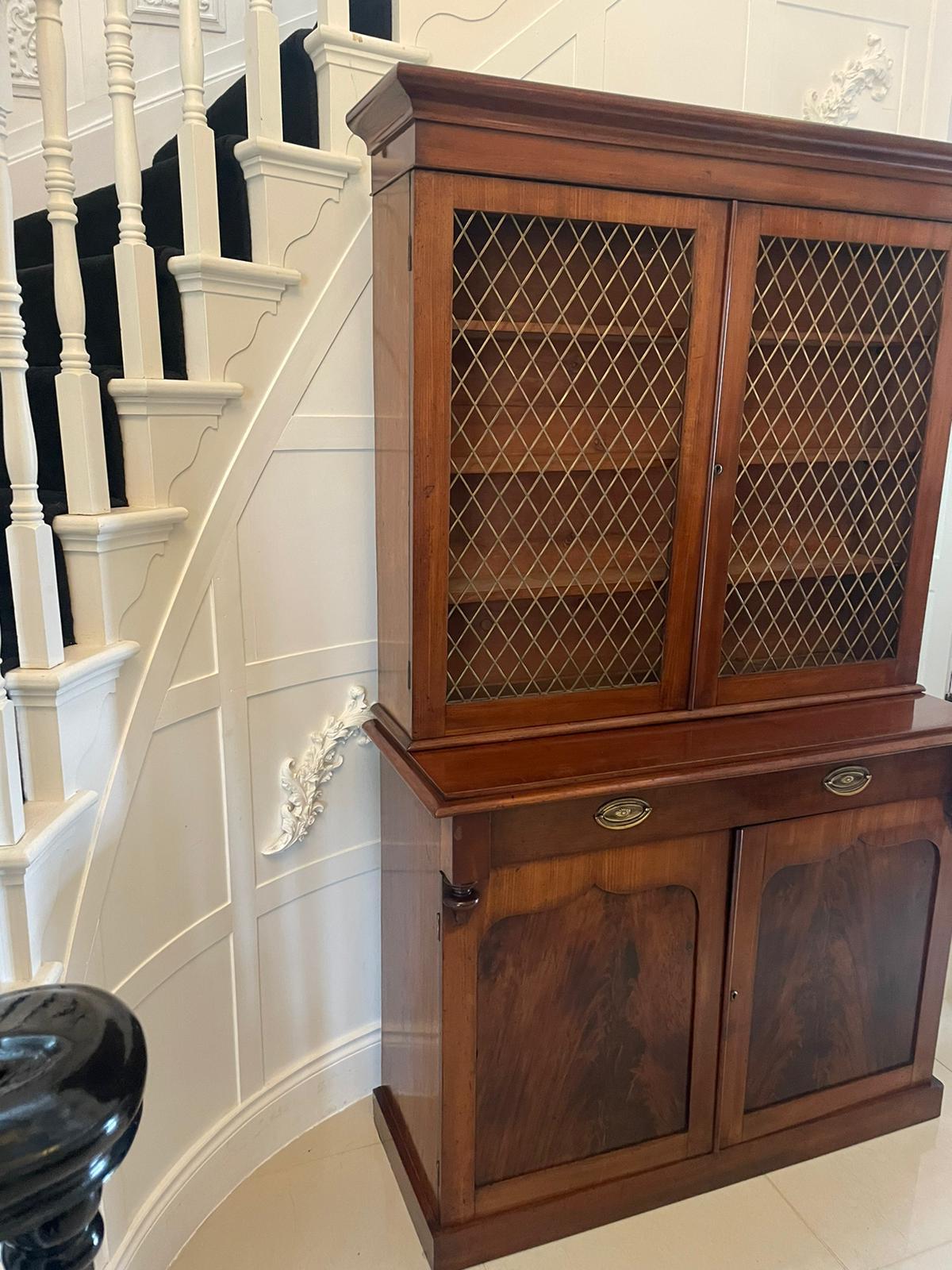 English Quality Antique William IV Mahogany Bookcase For Sale