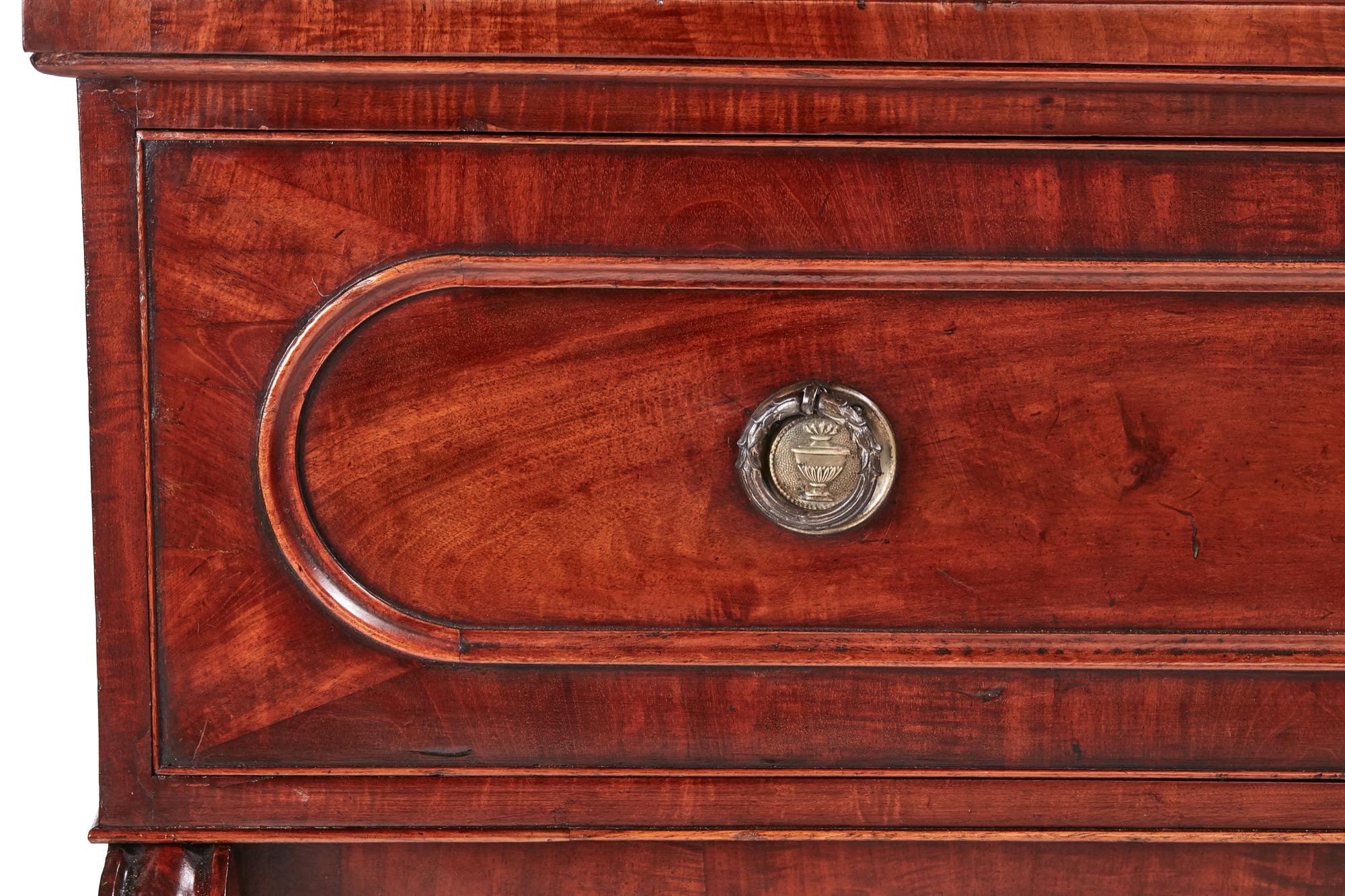 Quality Antique William IV Mahogany Secretaire Bookcase 2