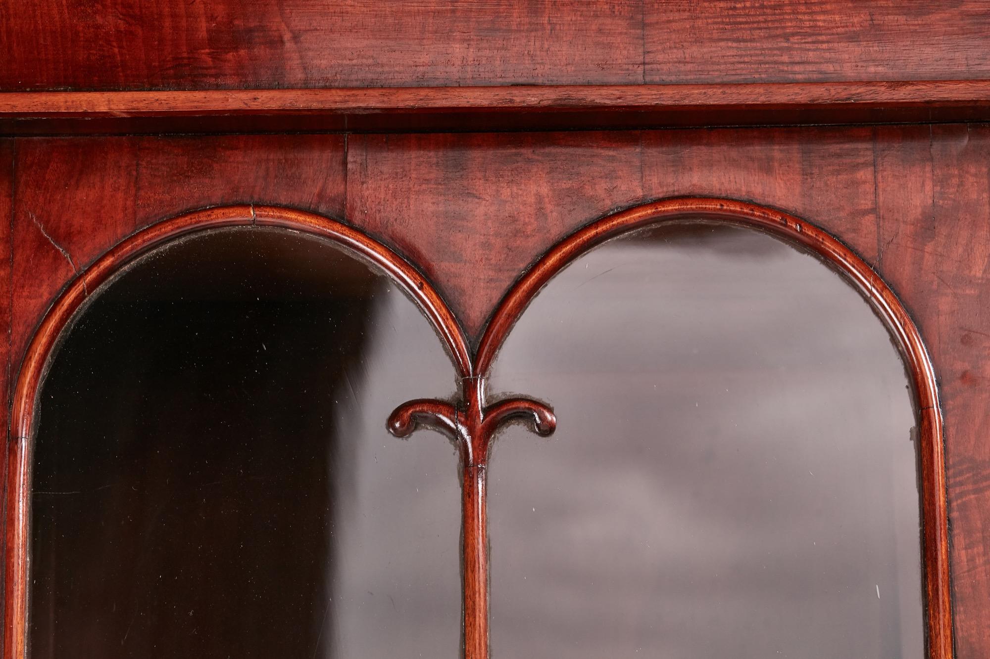 Quality Antique William IV Mahogany Secretaire Bookcase 4