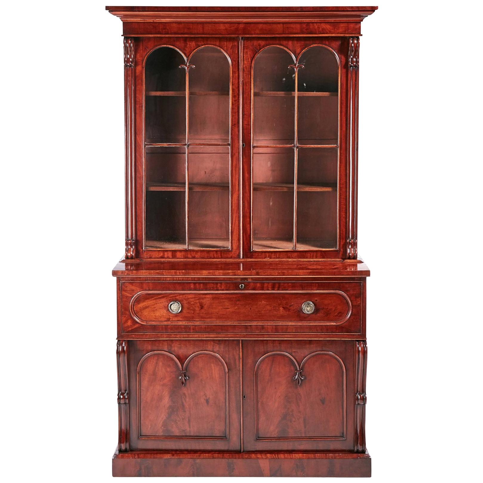 Quality Antique William IV Mahogany Bookcase For Sale at 1stDibs