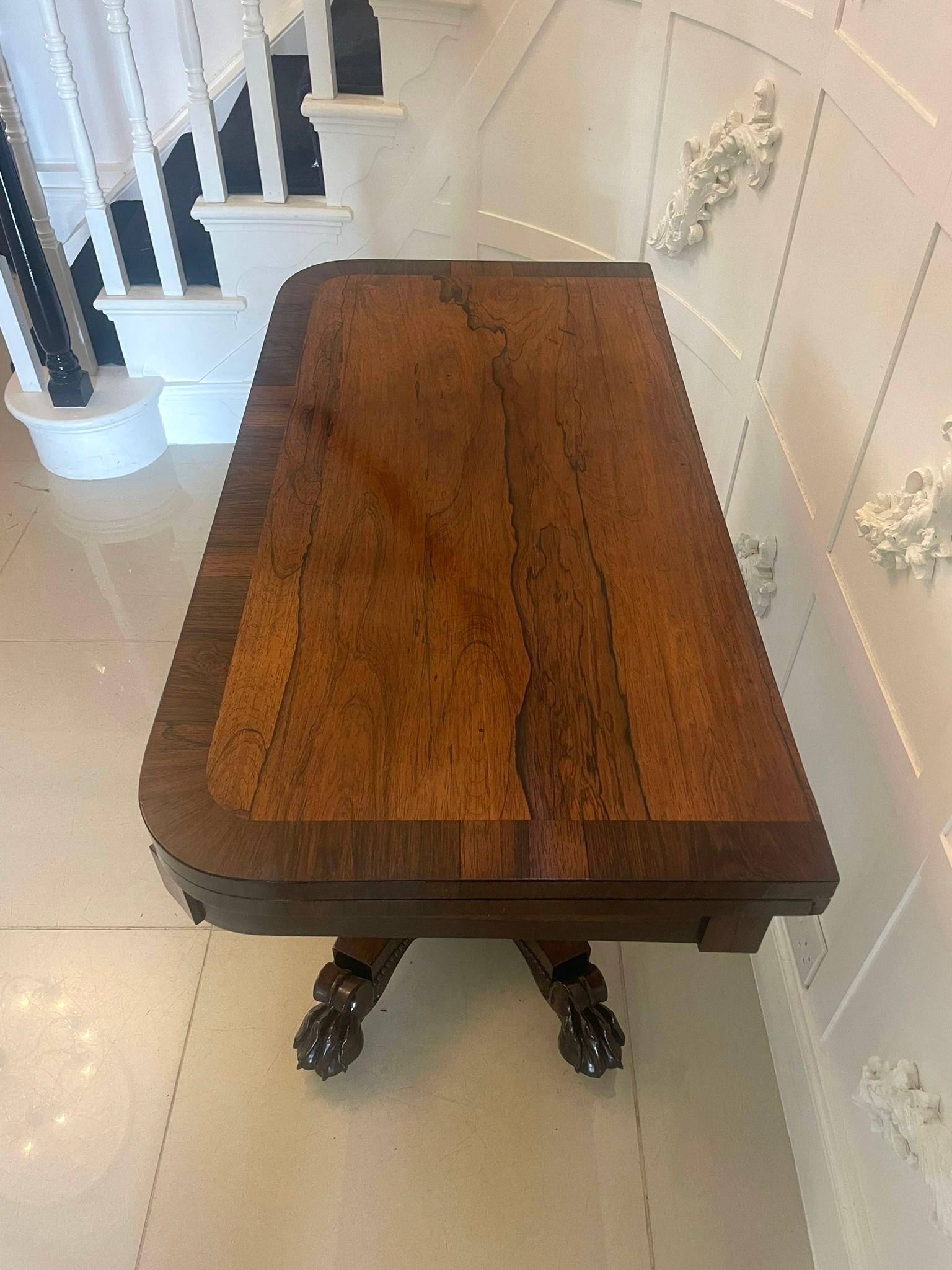 Antico tavolo da gioco in legno di palissandro di qualità William IV in vendita 3