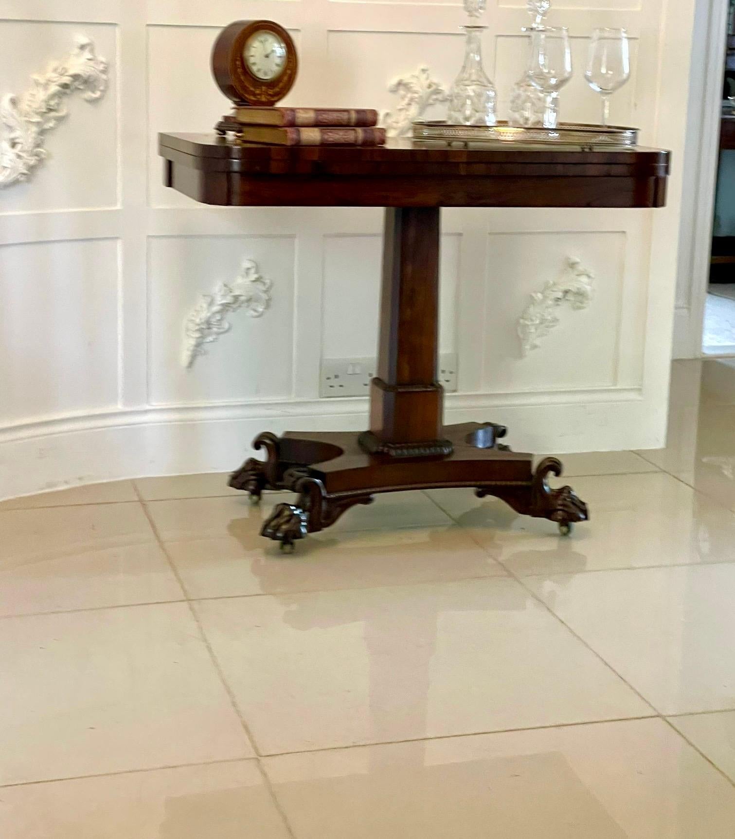 Antico tavolo da gioco in legno di palissandro di qualità William IV in vendita 4