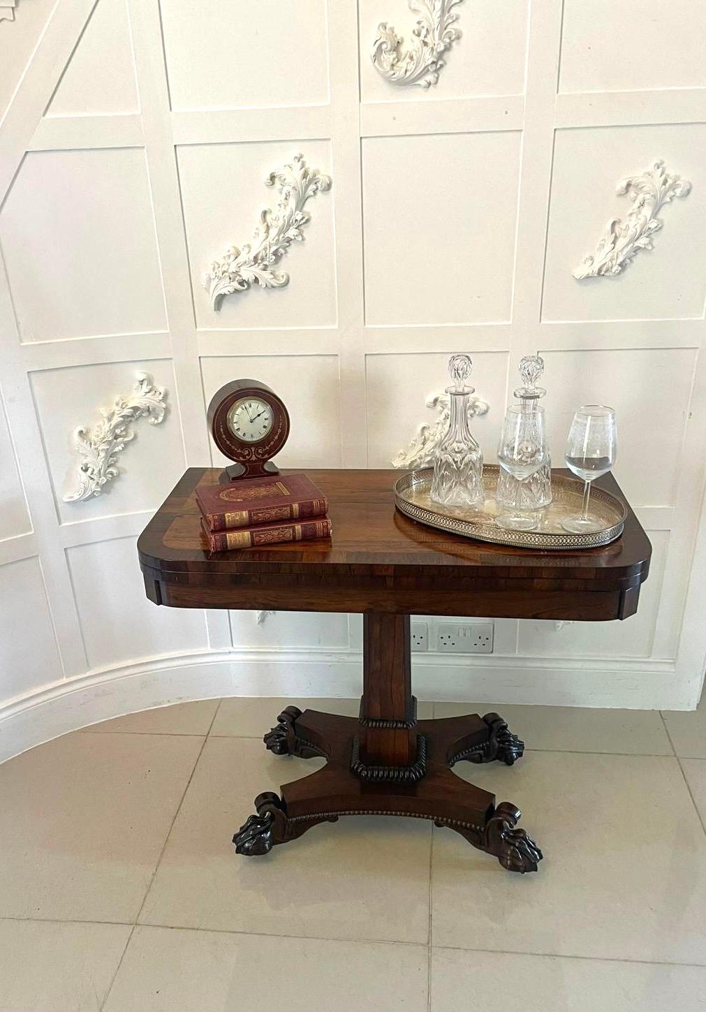 Guglielmo IV Antico tavolo da gioco in legno di palissandro di qualità William IV in vendita