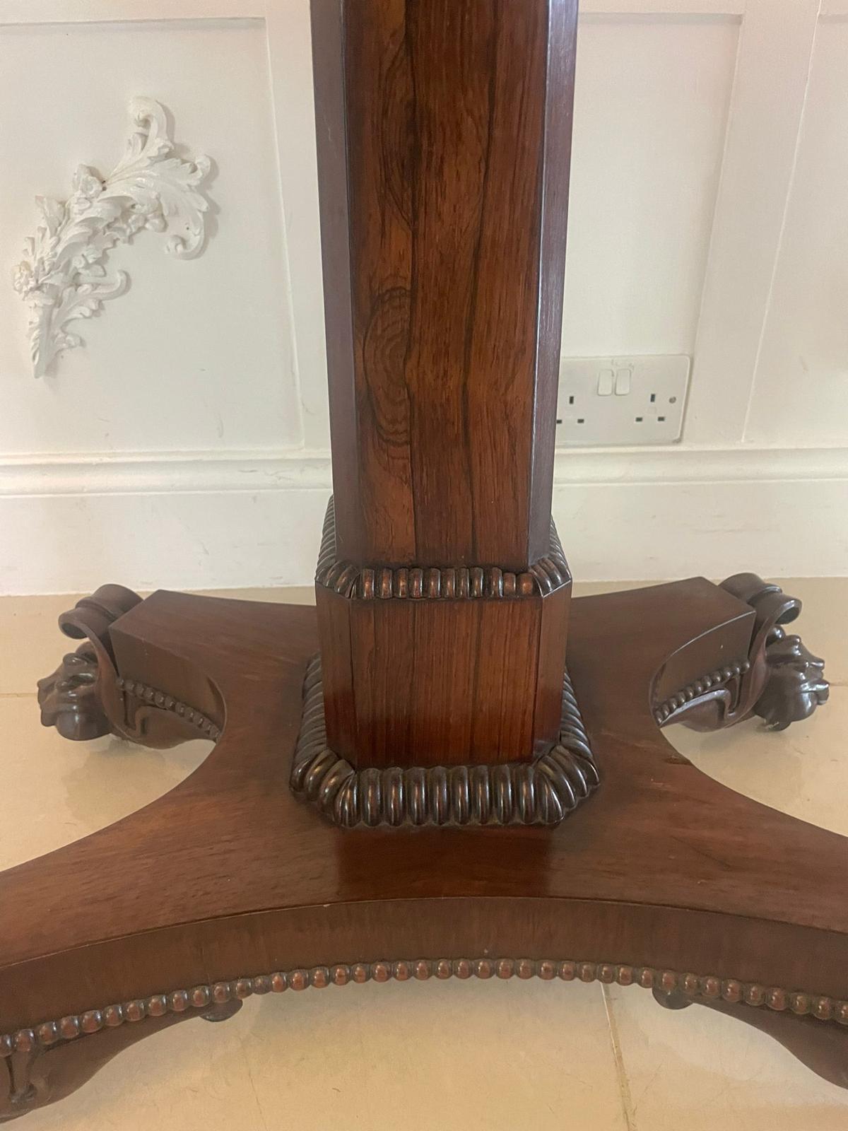 Antico tavolo da gioco in legno di palissandro di qualità William IV in vendita 1
