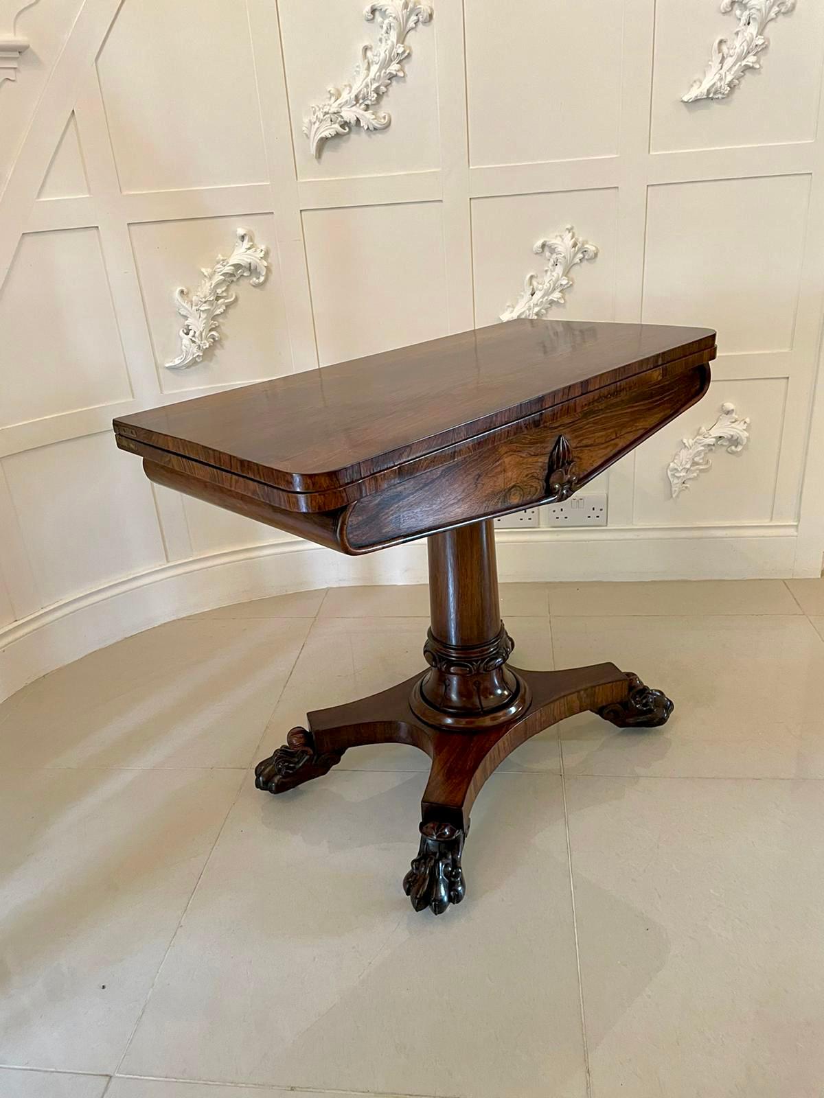 Quality Antique William IV Rosewood Card/Side Table For Sale 9