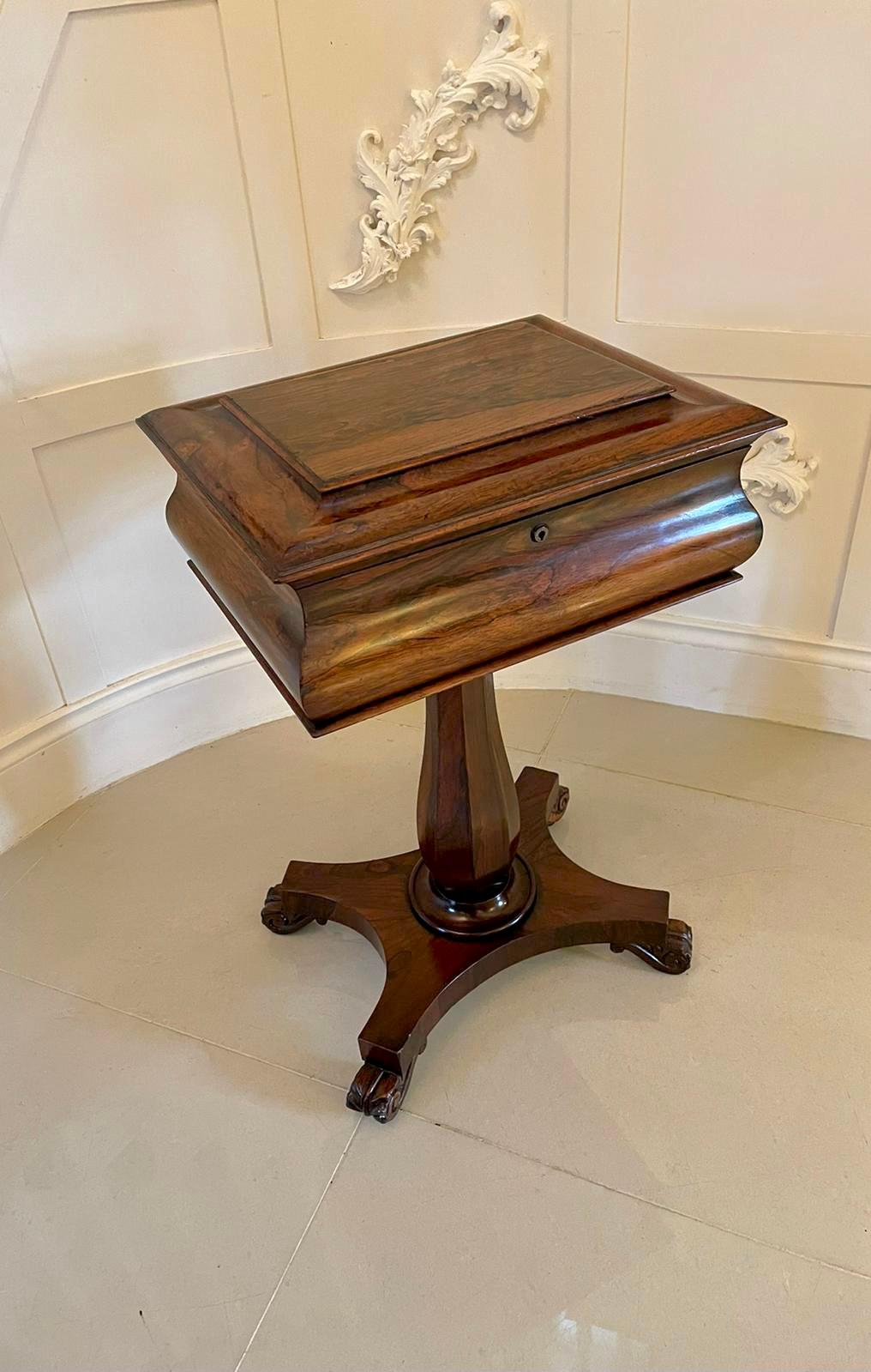  Quality Antique William IV Rosewood Work Box    For Sale 7