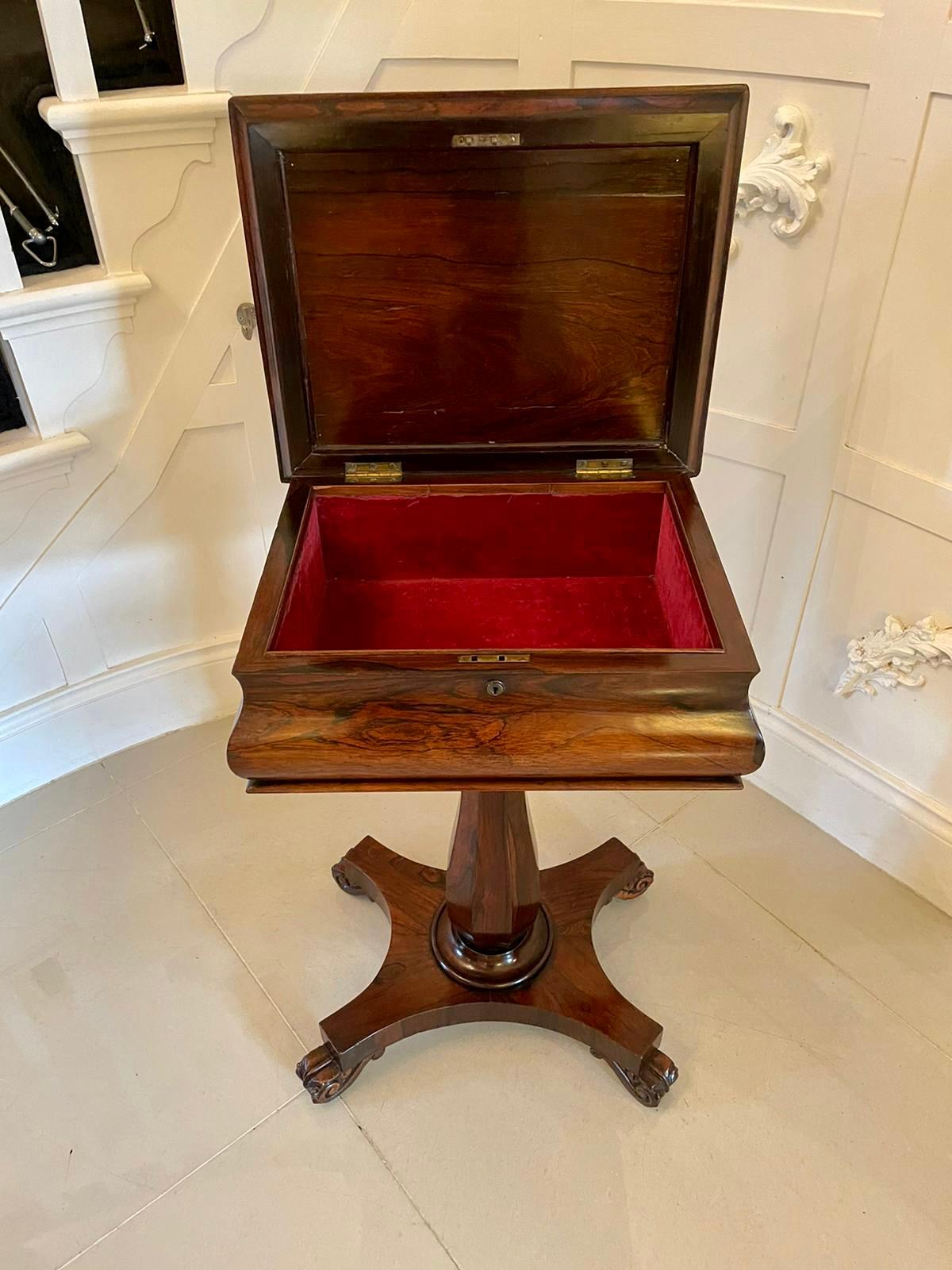  Quality Antique William IV Rosewood Work Box    For Sale 9