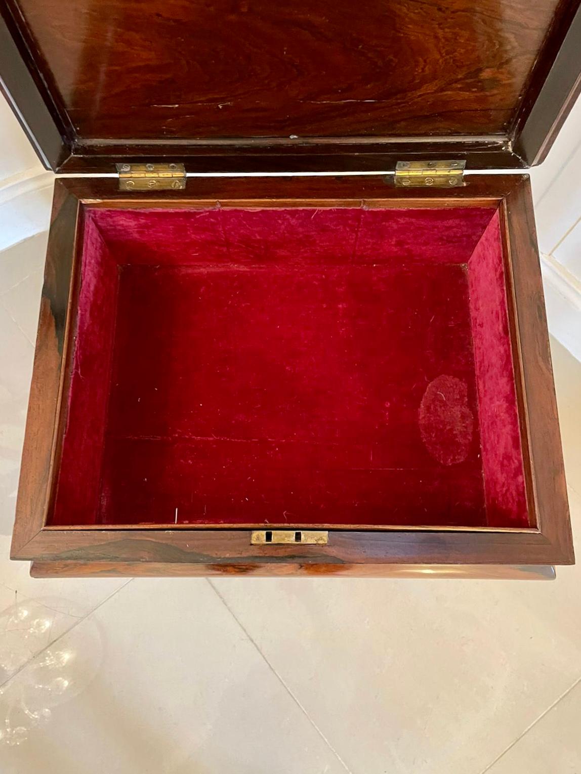  Quality Antique William IV Rosewood Work Box    For Sale 2