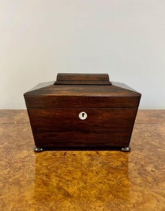 Quality Antique Willian IV Rosewood Tea Caddy