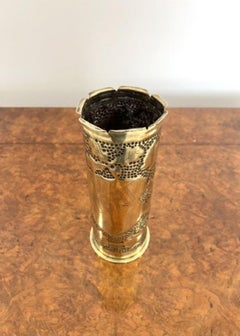 Quality antique Ww1 trench art brass empty shell case