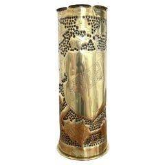 Ancien boîtier de qualité trench art Ww1 en laiton à coque vide