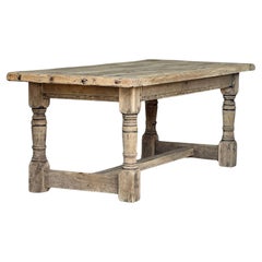 Antique Quality Bleached Oak Farmhouse Dining Table 