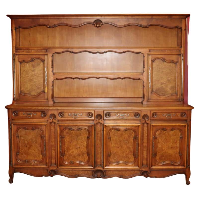 Union National Lacquered Chinoiserie Breakfront China Display Cabinet ...