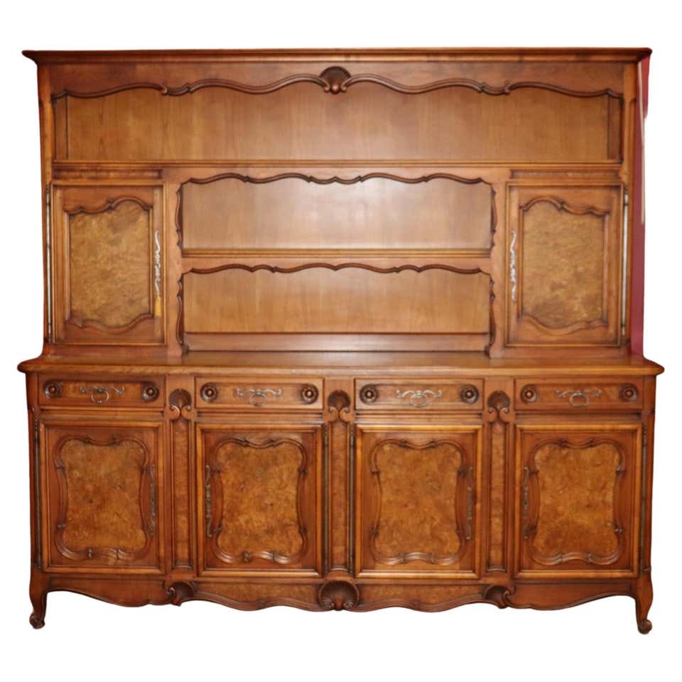 Union National Lacquered Chinoiserie Breakfront China Display Cabinet ...
