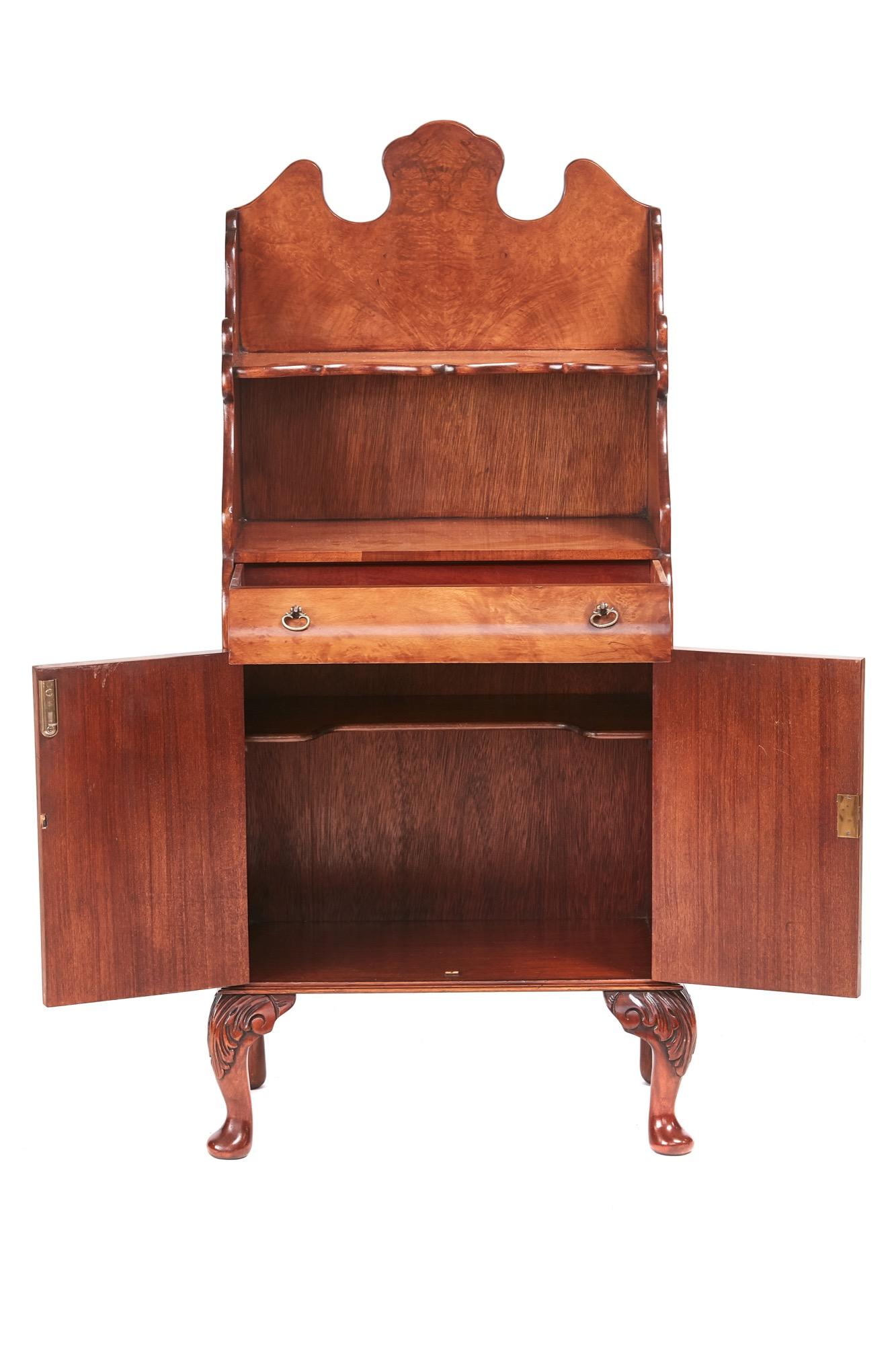 20th Century Quality Burr Walnut Near Pair of Side Cabinets For Sale