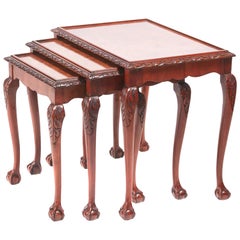 Quality Burr Walnut Nest of 3 Tables