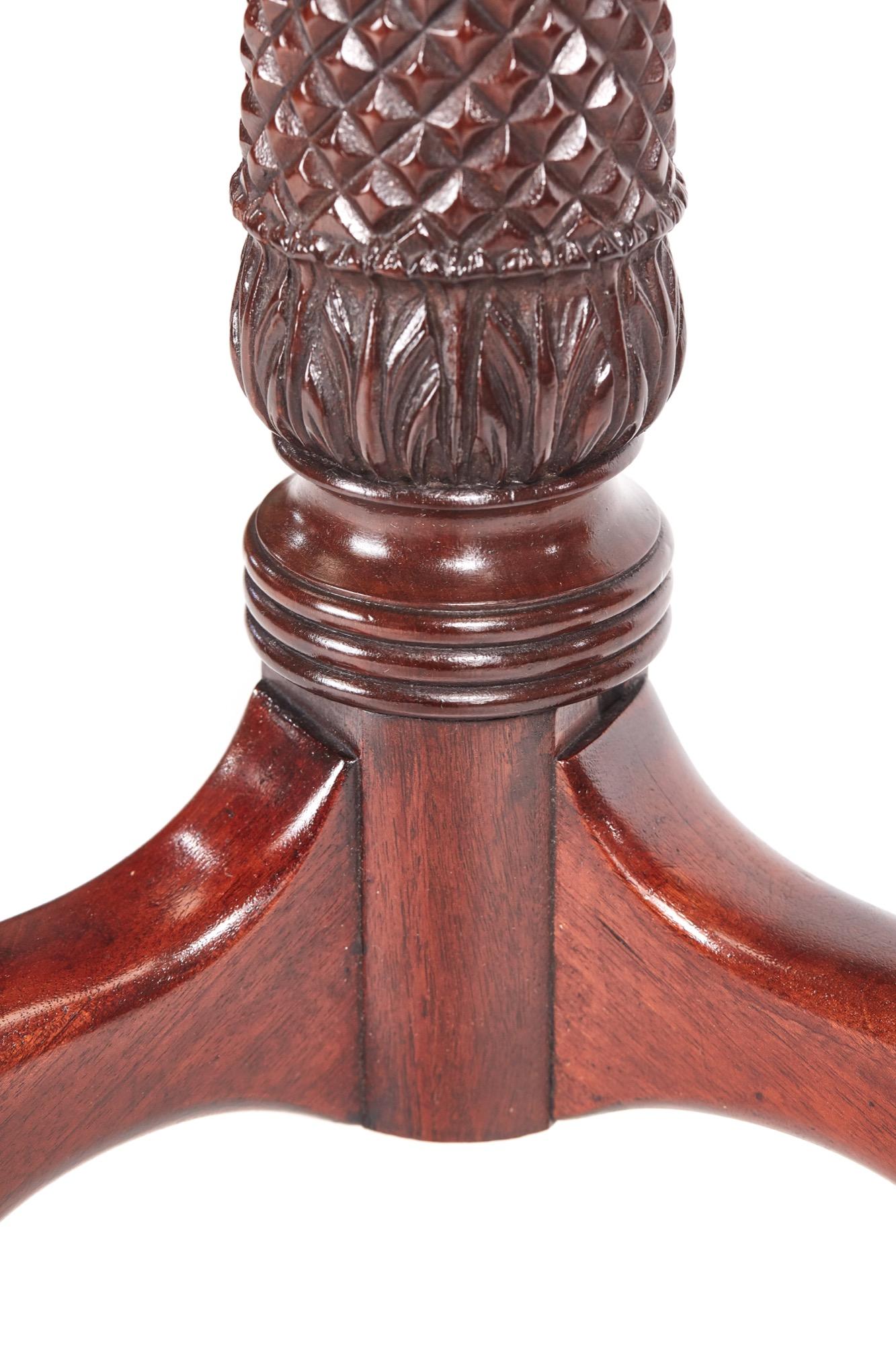 Quality Carved Antique Mahogany Torchère / Plant Stand 3