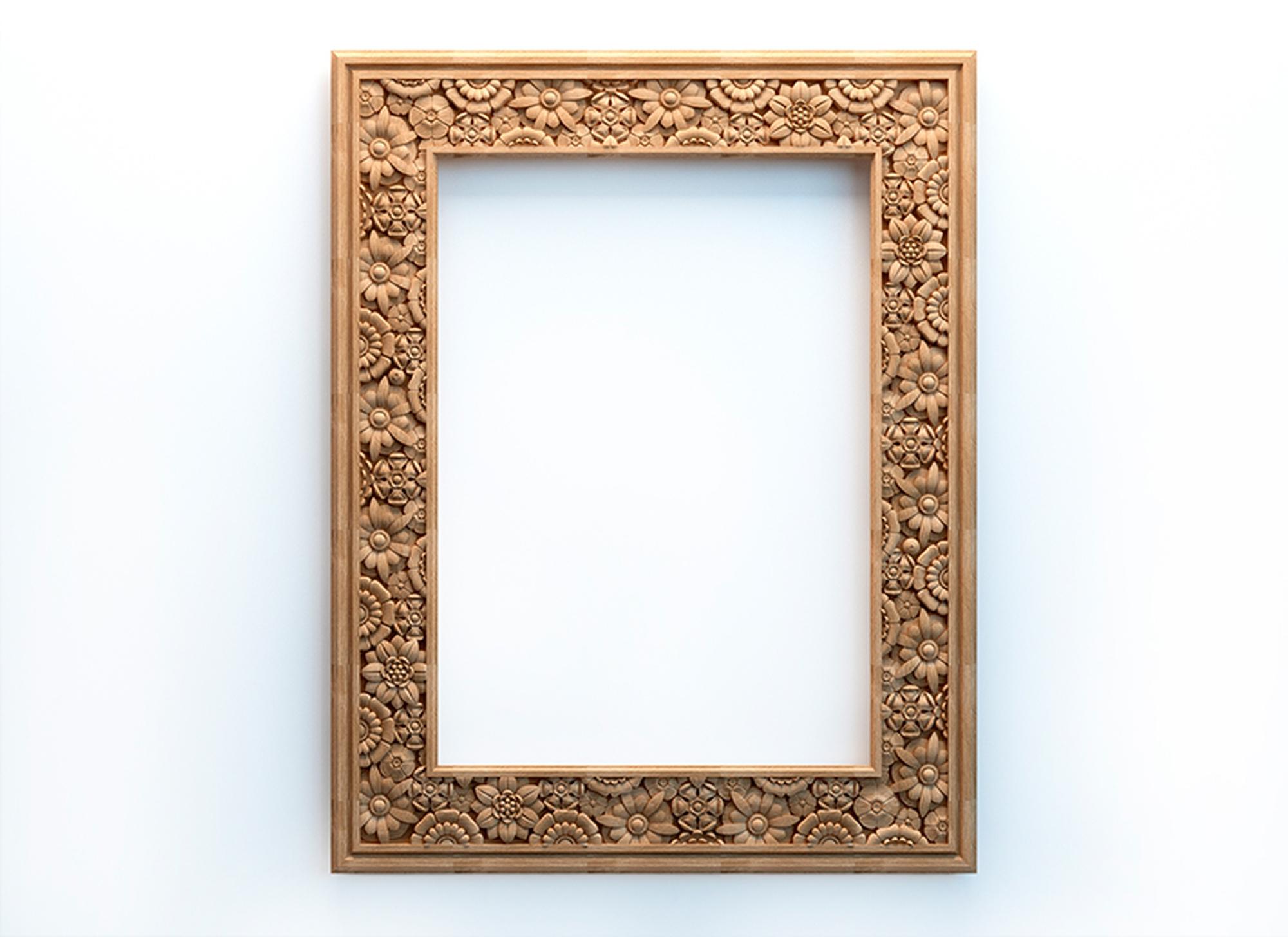 Victorian Quality Carved Wood Wall Mirror Frame with decorative textured relief For Sale