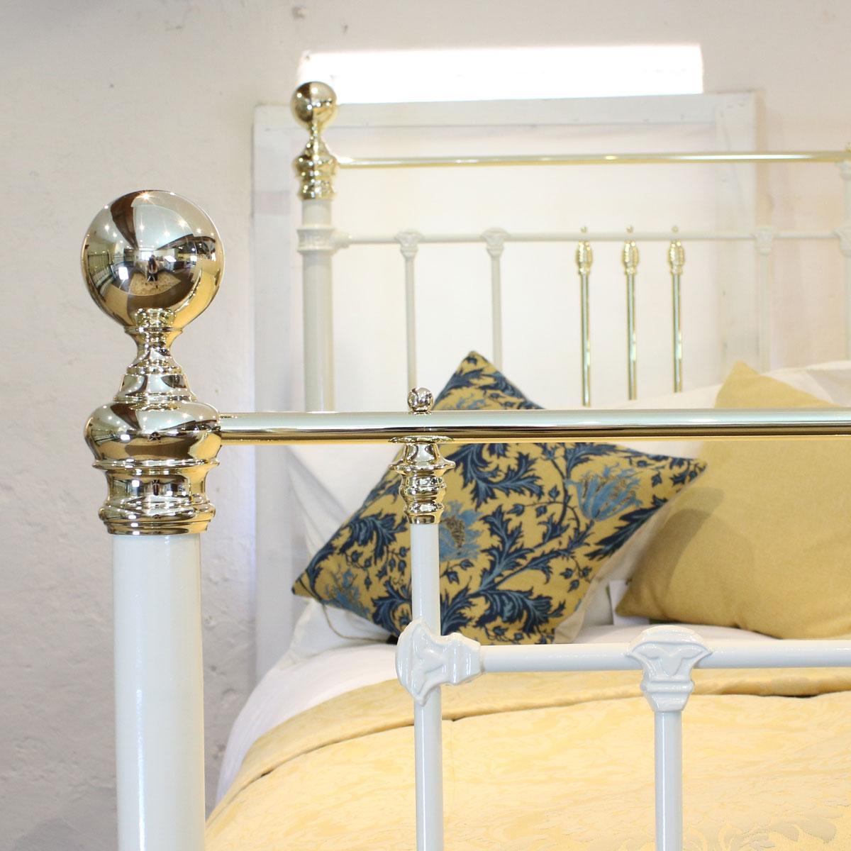 Brass Quality Cast Iron Bed in Cream, MSK58